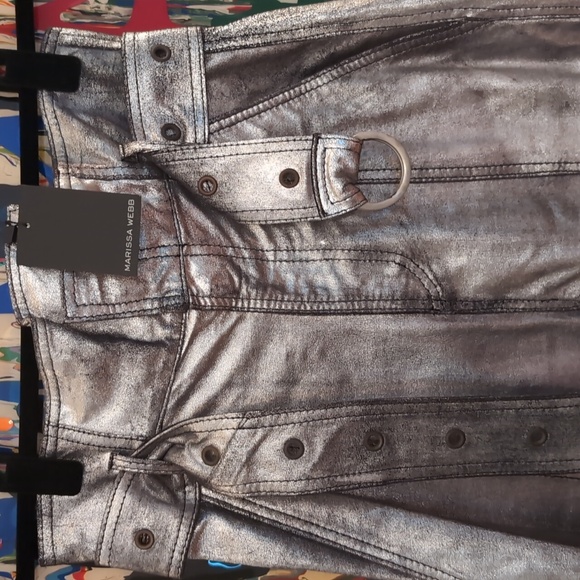NWT MARISSA WEBB "Anniston" Resort 2018 SILVER LEATHER pants Size 2 - Picture 5 of 9